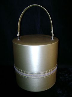 Vintage Carry All Travel Train Tote Hat Wig Carrying Case w/ Styrofoam 