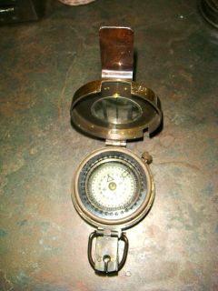 Steampunk antique style military heavy brass compass