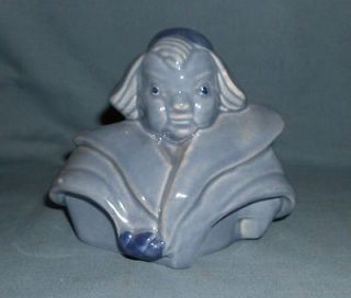 Vintage Red Wing Pottery Blue Monk Cookie Jar Replacement Lid Only