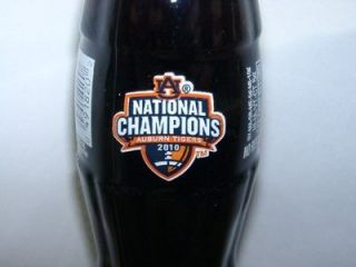 Auburn 2010 National Football Coca Cola Coke Bottle