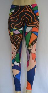 Abstract Color Block Artsy Artistic Print Tight Fashion Skinny Legging 