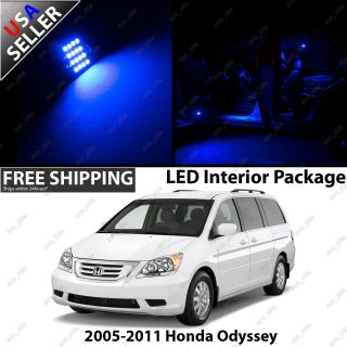 Honda Odyssey 4 Door Mini Van Blue 12V Interior LED Light Bulb Package 