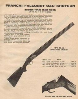 1974 FRANCHI FALCONETSKEET MODEL SHOTGUN AD