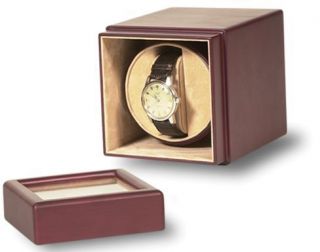 Single Automatic Watch Winder Wood Rotating Rotation Display Stand 