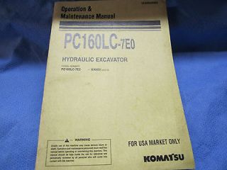 Komatsu PC160LC 7EO Hydraulic Excavator Operation & Maintenance Manual