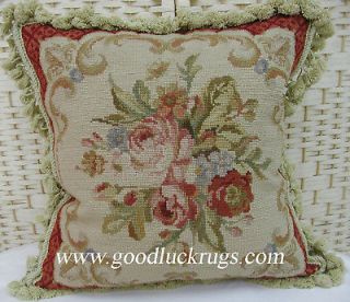 18 French Aubusson Design Roses Sofa Couch Bed Chair Needlepoint 
