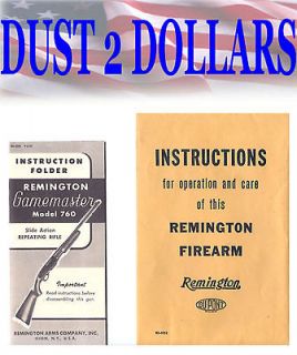 Original Remington Instruction Operation Manual Gamemaster Model 760 