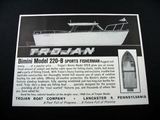 Trojan Boat Co Bimini Sports Fisherman Fishing print ad