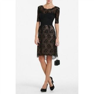 NWT $358 BCBG Max Azria Lila Black Lace with Bustier Cocktail Dress 