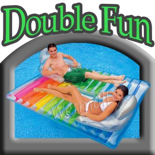 Intex Double Fun 2 Person Swimming Pool Lounge Chair Inflatable Float