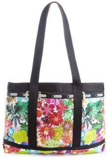 LESPORTSAC LARGE TRAVEL TOTE BAG WITH POUCH ELECTRA FLOWER 7008 D114 