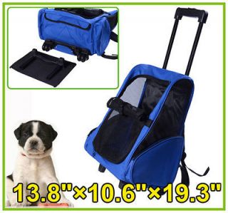 New 4In1 Pet Dog Carrier Backpack Airline Rolling Luggage Travel Bag 