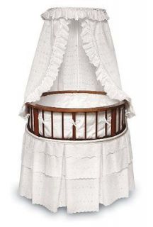 Badger Basket Elegance Round Baby Bassinet w/ Bedding Baby Nursery 