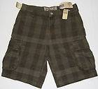 Mens Size 34 Brown Plaid Tommy Bahama Denim Flat Front Shorts NICE 