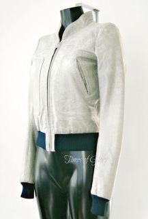 Auth BALENCIAGA Classic Goatskin Leather Bomber Jacket Size S FR34 UK 