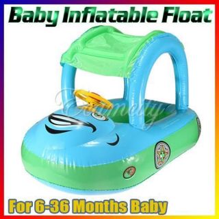 Sunshade Baby Float Seat Boat Inflatable Ring Adjustable Car Swim Pool 