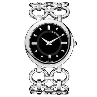 New Pierre Balmain Chain II Womens Steel Bracelet Black Dial Watch B 