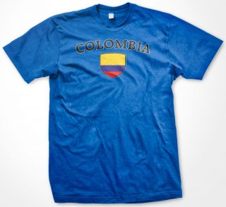 Colombia Colombian Flag Crest Soccer Football Mens T shirt