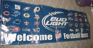 Bud Light NFL football vinyl wall banner sign 6ft wide X 2ft tall all 