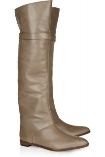 New DIANE VON FURSTENBERG Baton TAUPE leather Over The Knee Boots 10 $ 
