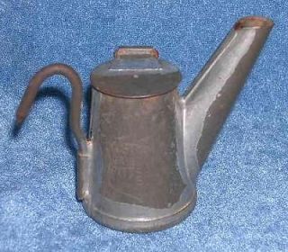 HTF EARLY TIN TEAPOT MINERS HAT OIL LAMP GRIER BROS. PITTSBURG PA 