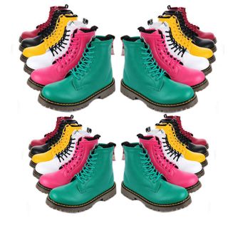   Combat Boots LaceUp Military Work Womens Flats Shoes Punk Ankle Boots