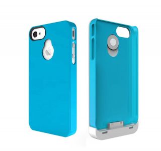   Hybrid Battery Case for iPhone 4 4S White/blue   boost battery life