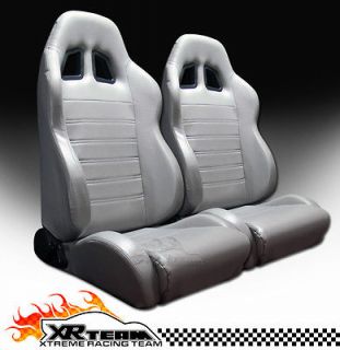   Leather Grey Racing Bucket Seats+Sliders New LH+RH 18 (Fits Vanagon