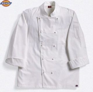 NWT Dickies CW070101 Grand Master Chef Coat 40 48 WHITE
