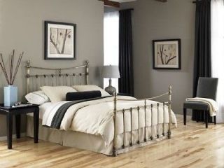 Queen Size Leighton Bed w/ Frame   Antique Brass Finish