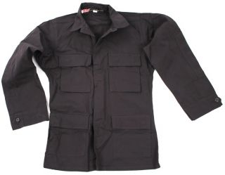 BDU Mens Military Style Shirt Black Medium   Regular 100% Cotton 4 