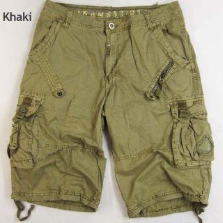 BNWT MENS MILITARY STYLE ASSORTED SOLID COLOR CARGO SHORTS SIZES 30 