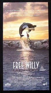 FREE WILLY (1993) Killer Whale ORIGINAL Australian Daybill Movie 