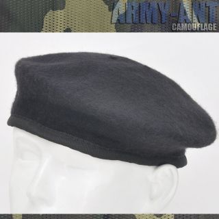 NEW Black Beret Hat Army Military Cap Airsoft Cover Hats Cap Size L