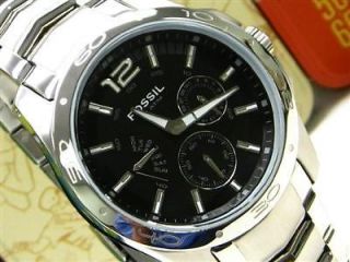 FOSSIL STAINLESS Black Multifunction DIAL NEW BQ9328