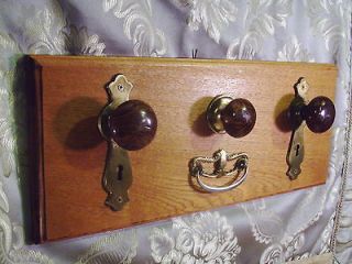   Knob Coat Rack 19 3/4 x 8 1/2 solid sapele, Bennington brown knobs