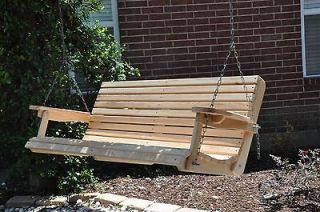 Ft. Cypress Porch Swing Wood Wooden Outdoor Furniture