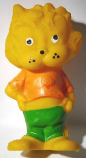 84. VINTAGE LION with GREEN PANTS RUBBER DOLL TOY RARE