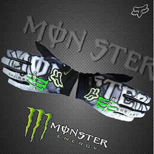  Cycling Bike Monster Bicycle Sports Full Finger Gloves white XL