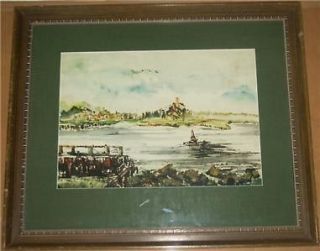 RARE EUROPE SCENIC ART WATERCOLOR PAINTING BY NACHTIGAL