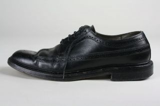 Vintage Jarman Benchmark Black Leather Wingtip 11 D Oxford Shoes