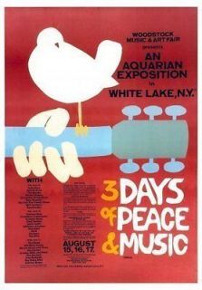 1969 WOODSTOCK Festival Concert Excellent Quality Repro Poster