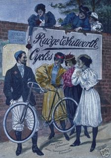 BICYCLE VINTAGE AD POSTER Rudge Whitworth RARE HOT NEW