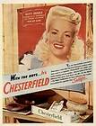Betty Grable for Chesterfield Cigarettes ad 1944