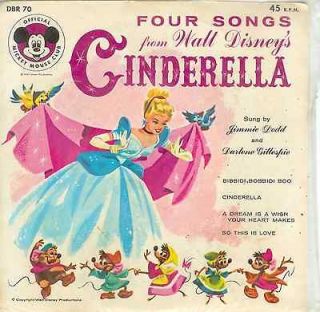 Four Songs from Walt Disneys Cinderella DBR 70 45rpm 1958 Still 