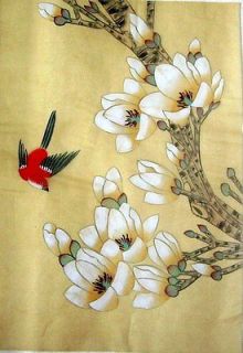 Asian Japanese Hand Painted Silk Painting *Flower & Bird*@665