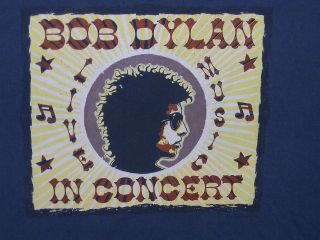 Bob Dylan in Concert Live Music Blue T Shirt 2XL XXL Reign & Shine