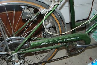   1970s Schwinn Collegiate Ladies Bicycle Green & White 3 Speed 26 Inch