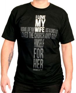 NOTW Love Cross I Love My Wife Christian Adult T Shirt