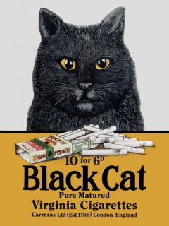 BLACK CAT VIRGINIA CIGARETTES STEEL METAL SIGN NEW